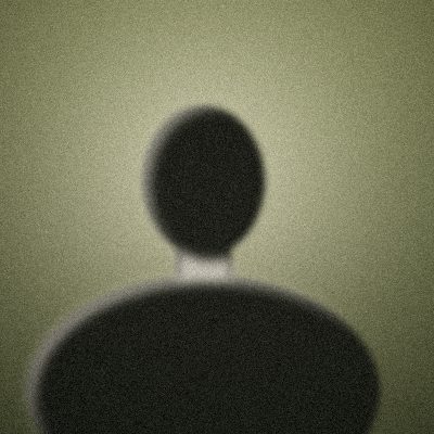 Portrait illustratif abstrait, silhouette sur fond vert olive